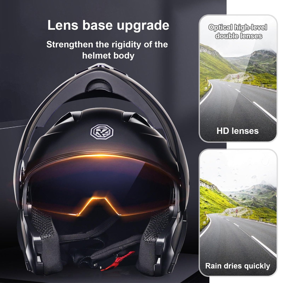 Modular Bluetooth Motorcycle Helmet DOT Approved Dual Visor Flip up I2438