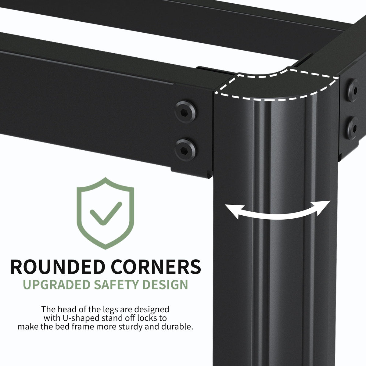 Black 7 Inch Queen Metal Platform Bed Frame S614