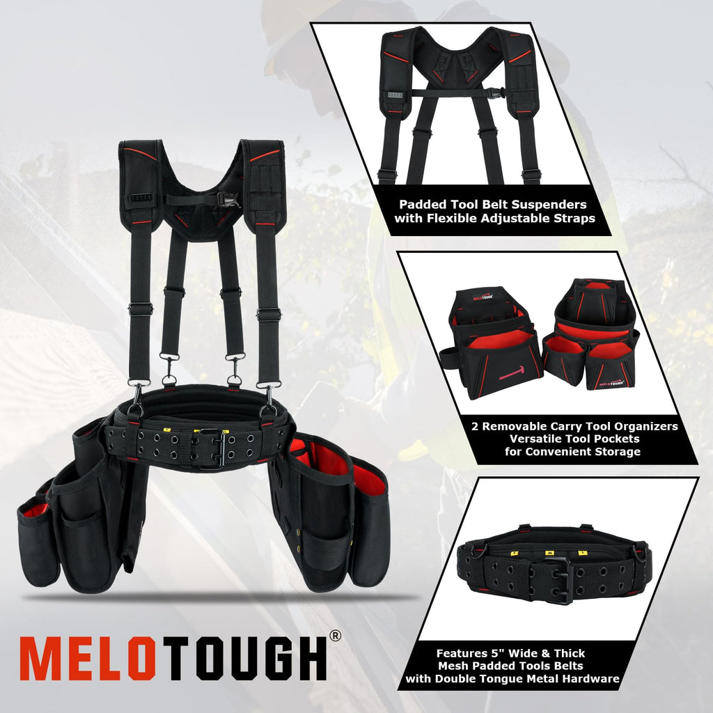Tool Belt with Suspenders Heavy Duty Carpenter Apron G27046