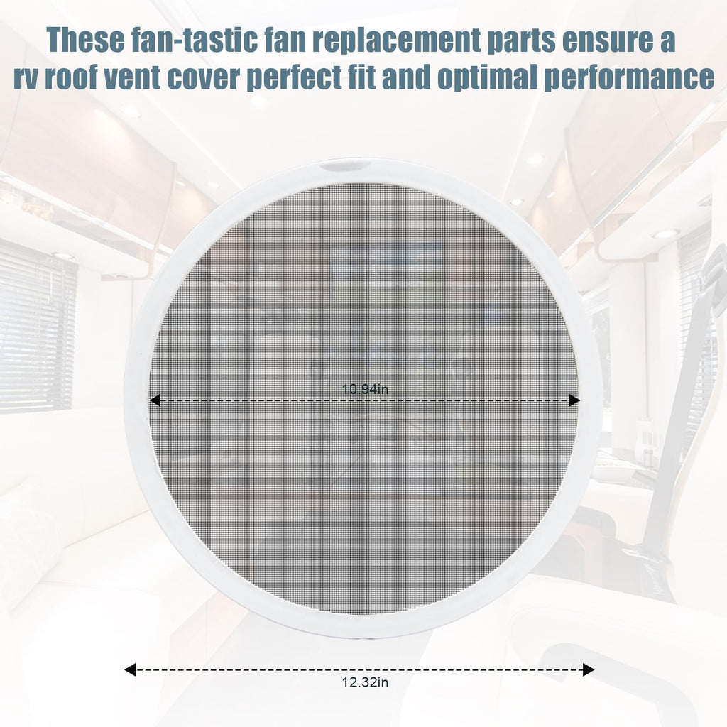 White 2PCS RV Vent Screen Roof Fan Frame Parts A108793