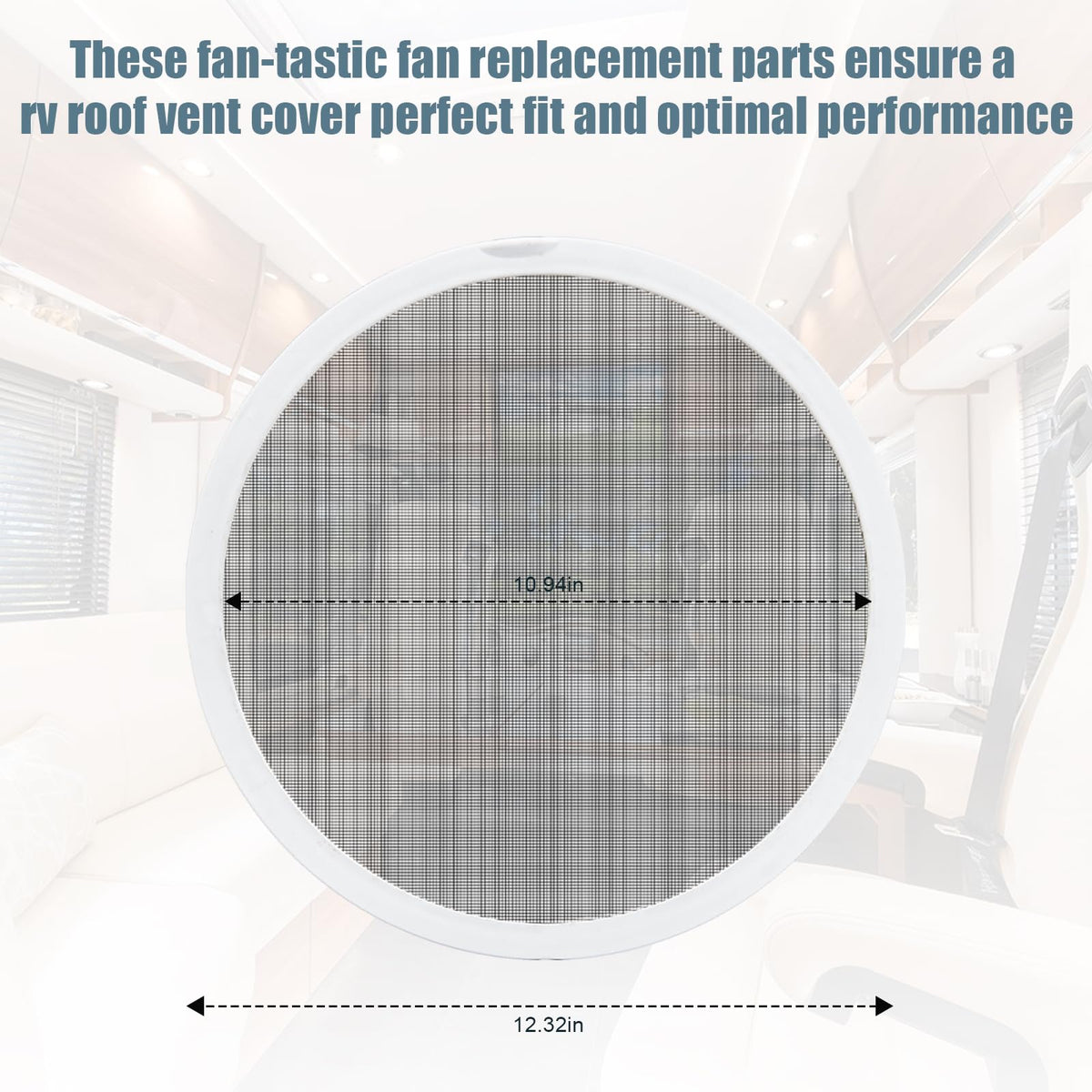 White 2PCS RV Vent Screen Roof Fan Frame Parts A108793