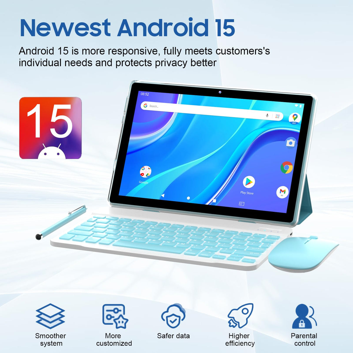 10 Inch Android Tablet 64GB 12GB RAM 6000mAh WiFi-6 N92785