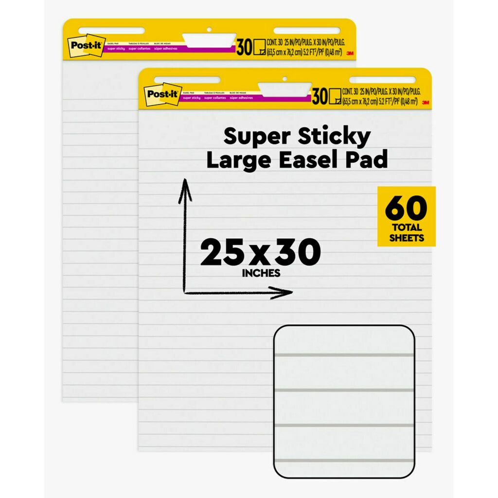 White Lined Easel Pad, 25 x 30 in, 2 Pads R26140
