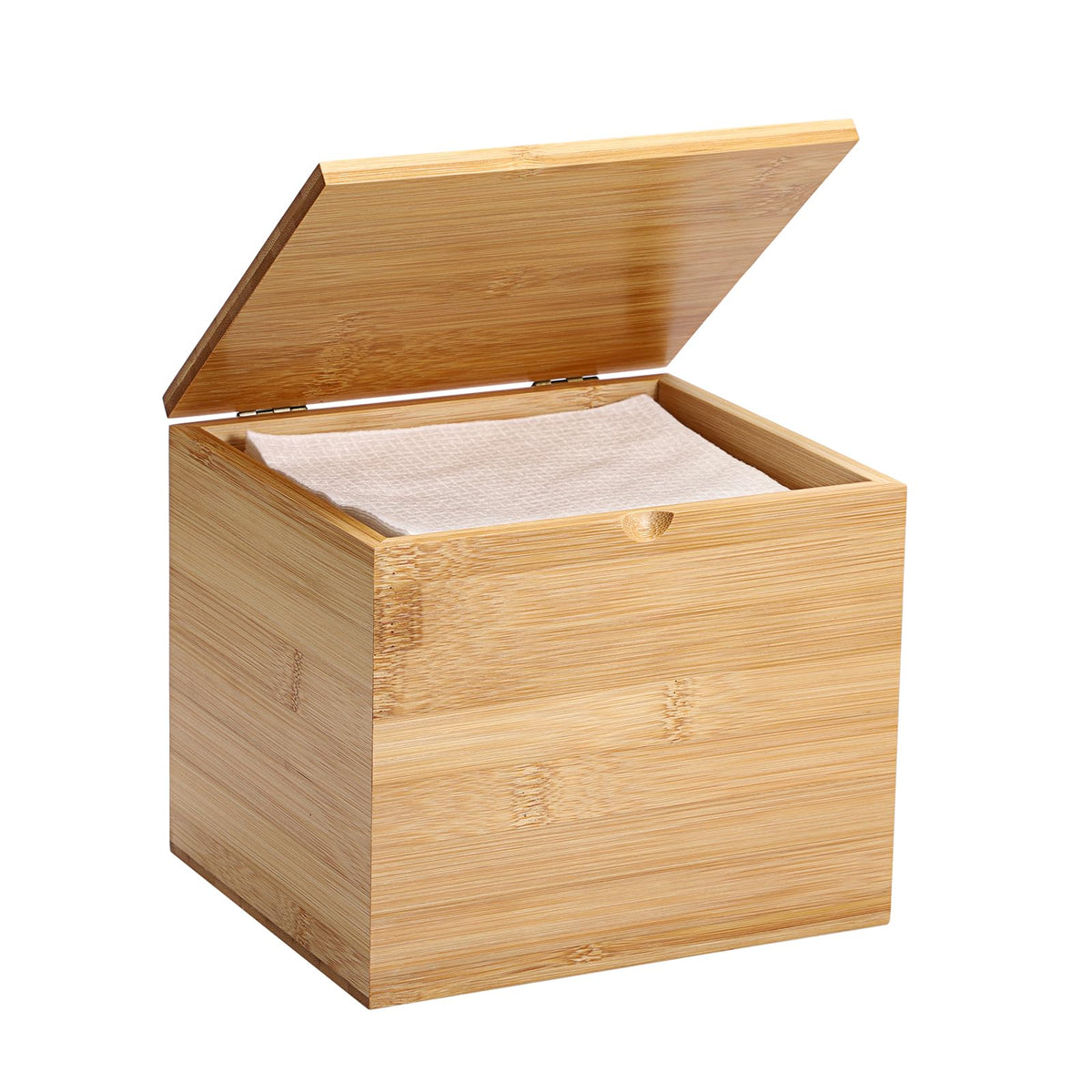 Bamboo Facial Towel Holder with Lid A87539