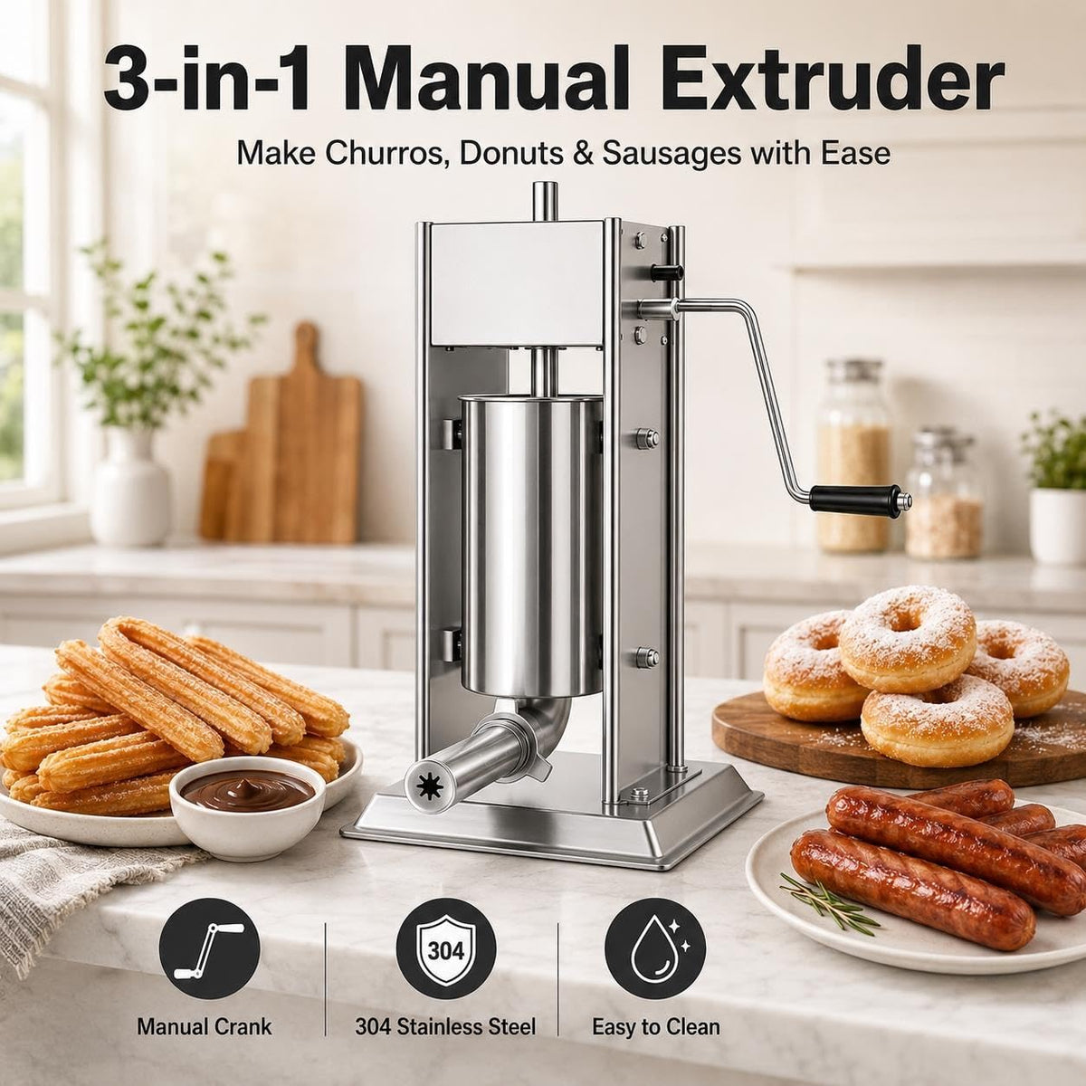 Stainless Steel Sausage Stuffer & Churro Press F313
