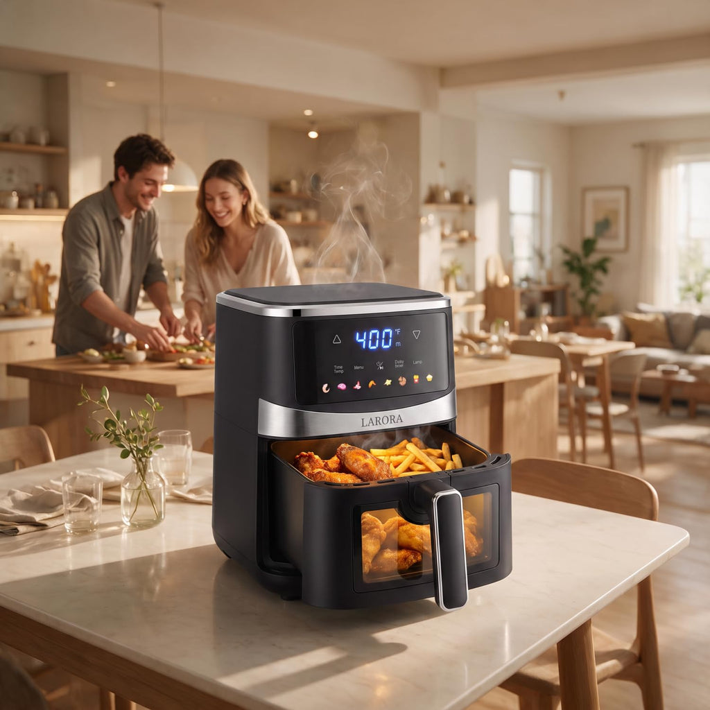 6 QT Family Size Air Fryer with Visible Cooking Window A6996