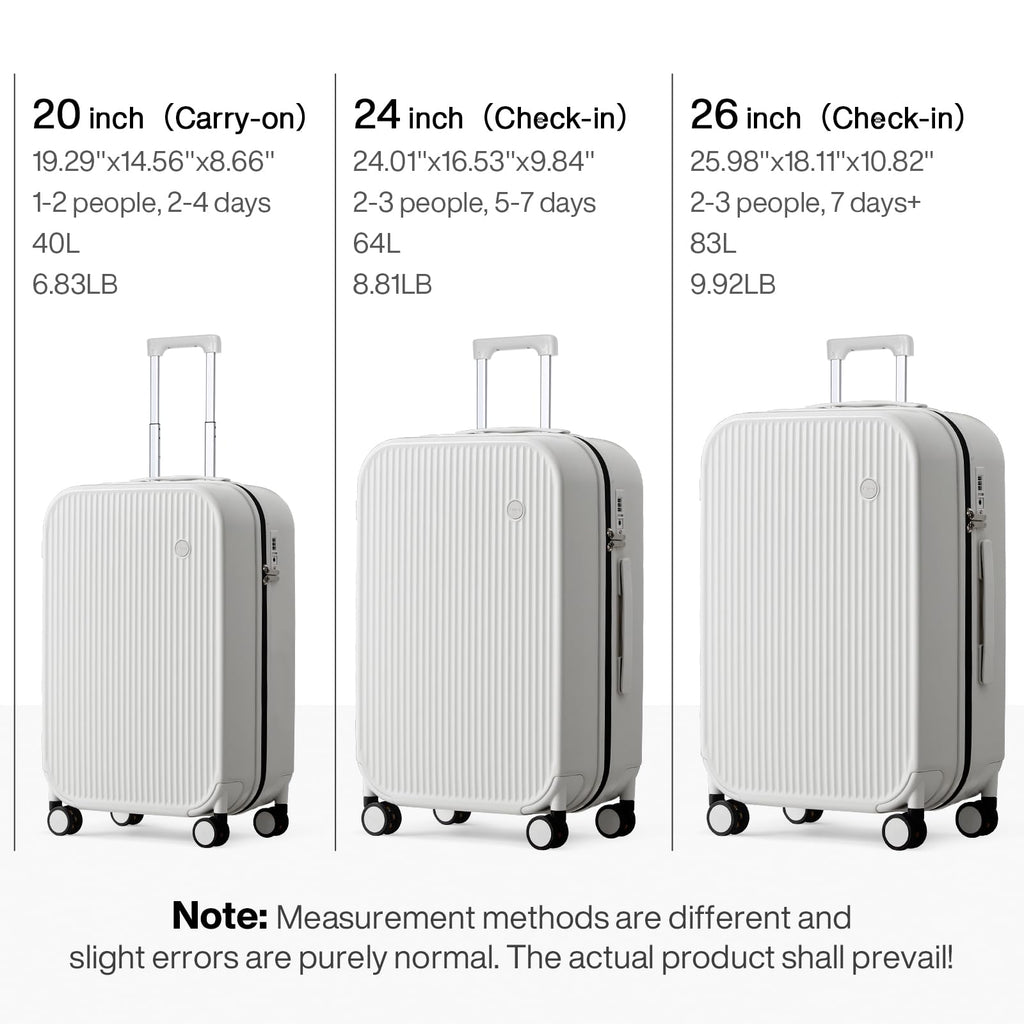 20 Inch Carry On Luggage PC Hardside Suitcases with Wheels & TSA E224
