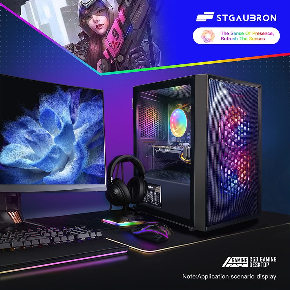 Gaming PC Bundle with 24 Inch FHD LED Monitor, GeForce RTX 2060 6G, Intel Core I5, 16G RAM, 512G SSD J3085