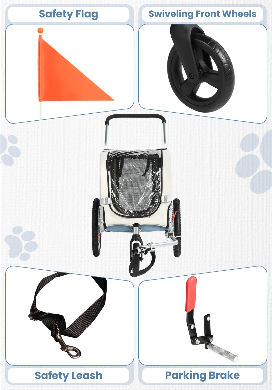 2 in 1 Pet Bicycle Trailer with 6" Stroller Wheel U30991