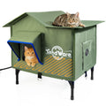 Heated Outdoor Cat House with Elevated Base I585