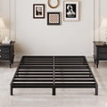 Black 7 Inch Queen Metal Platform Bed Frame S614