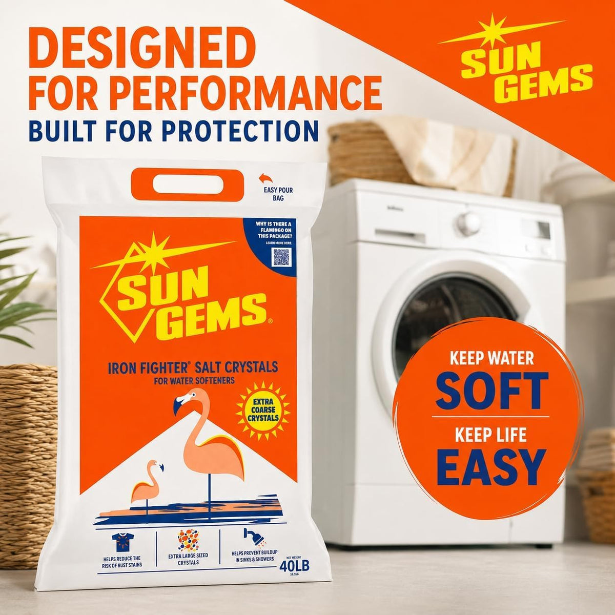 Water Softener Salt Crystals 40 lb Extra Coarse T82235