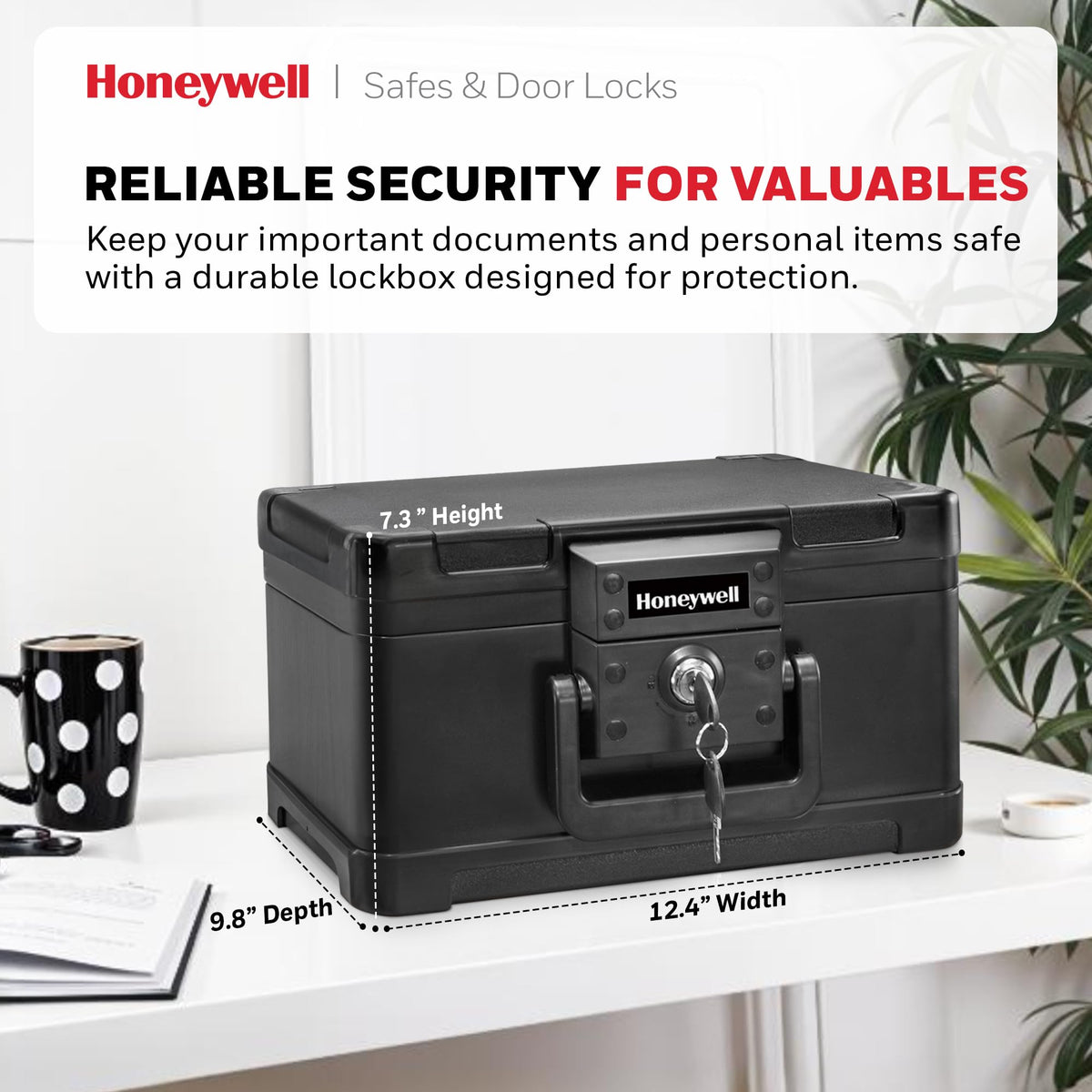 Small Black ABS Plastic Safe with Key Lock S691182