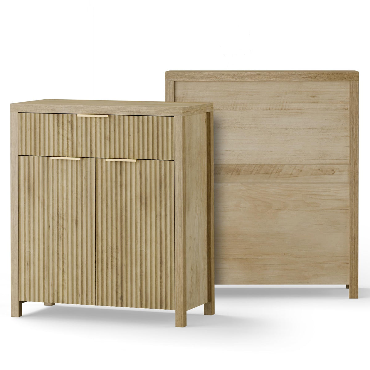 Natural Oak Storage Cabinet with Adjustable Shelves U98351