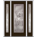 Brown Steel Left Hand In-Swing Exterior Prehung Door with Sidelites U9193