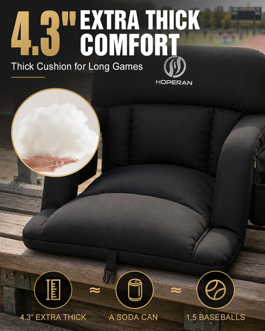 Black Heated Stadium Seats for Bleachers Q465