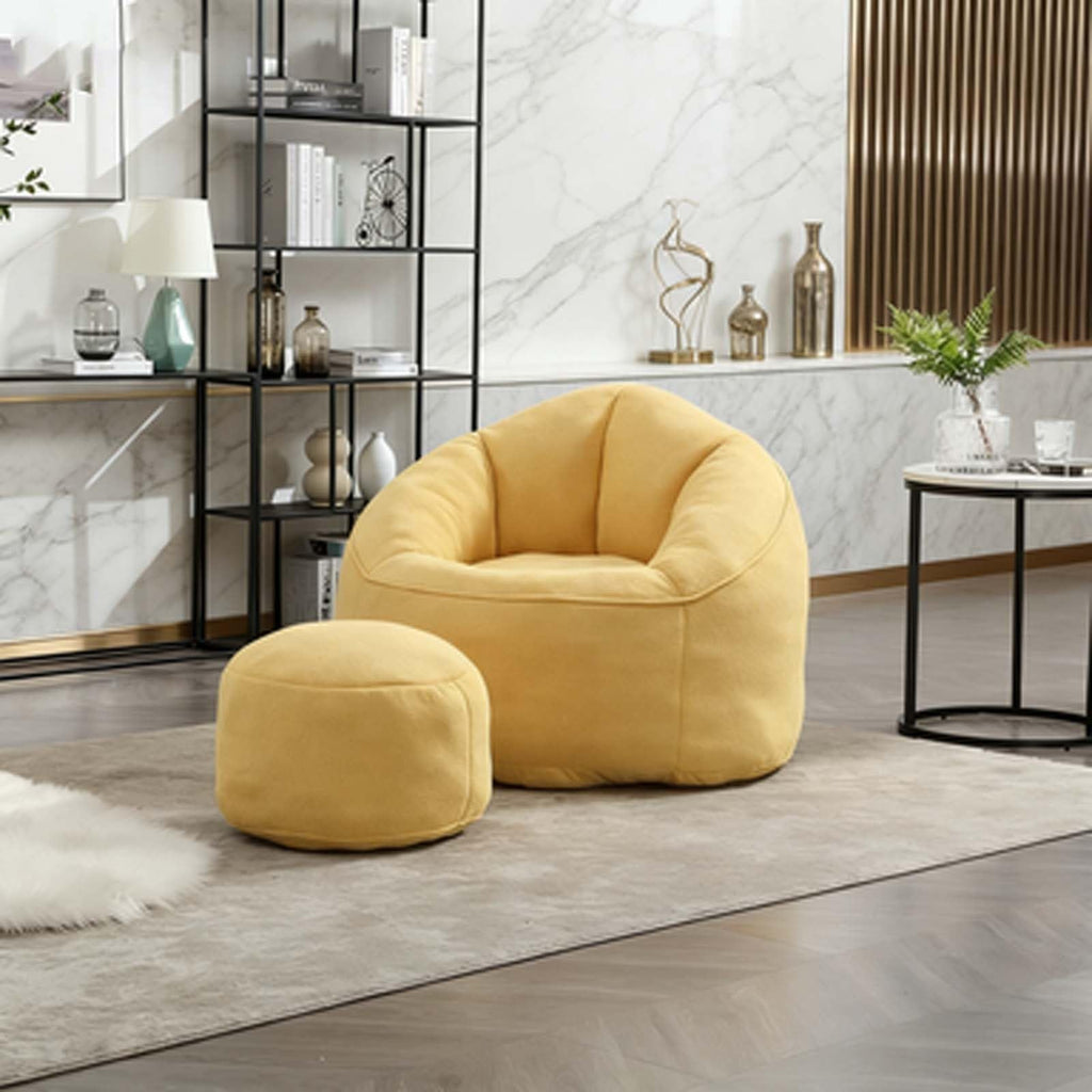 Microfiber Memory Foam Bean Bag Chair with Ottoman T4852