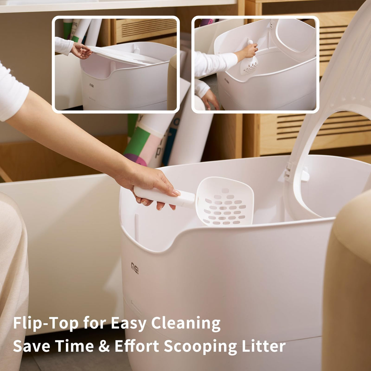 Large Top Entry Cat Litter Box with Scoop P3395