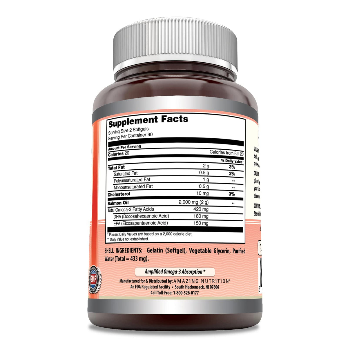 Wild Alaskan Salmon Oil 2000 Mg 180 Softgels Non-GMO Gluten-Free X78150