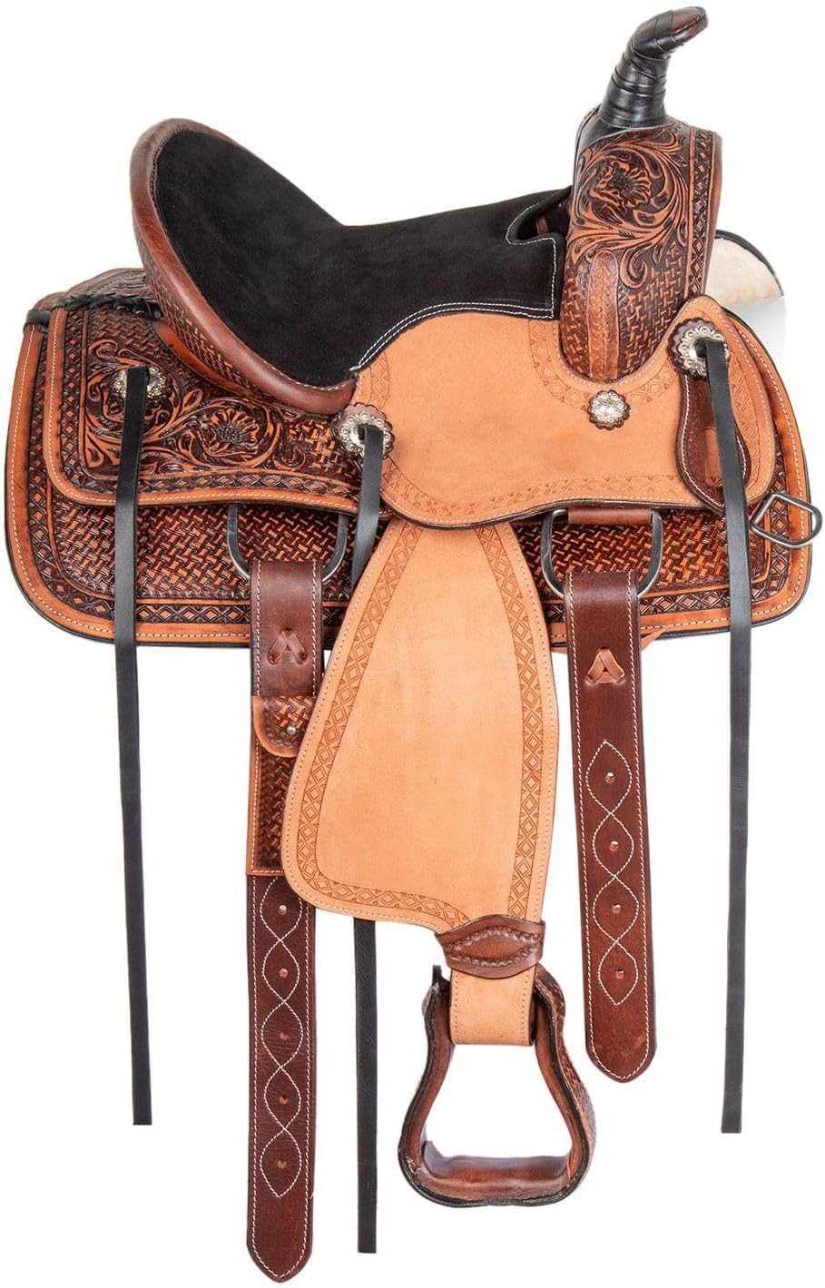 Leather Horse Saddle Set with Tack & Stirrups K393767