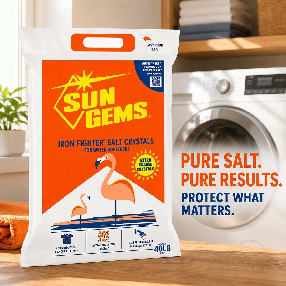 Water Softener Salt Crystals 40 lb Extra Coarse T82235