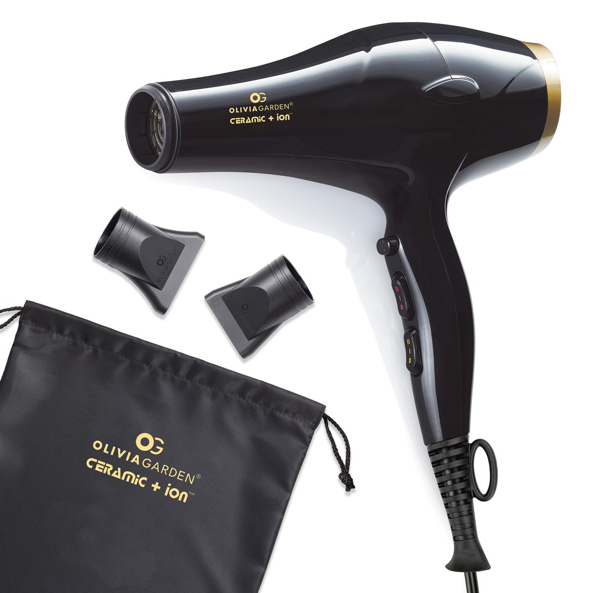 1875W Ceramic Ion Hair Dryer with 2 Nozzles D3721