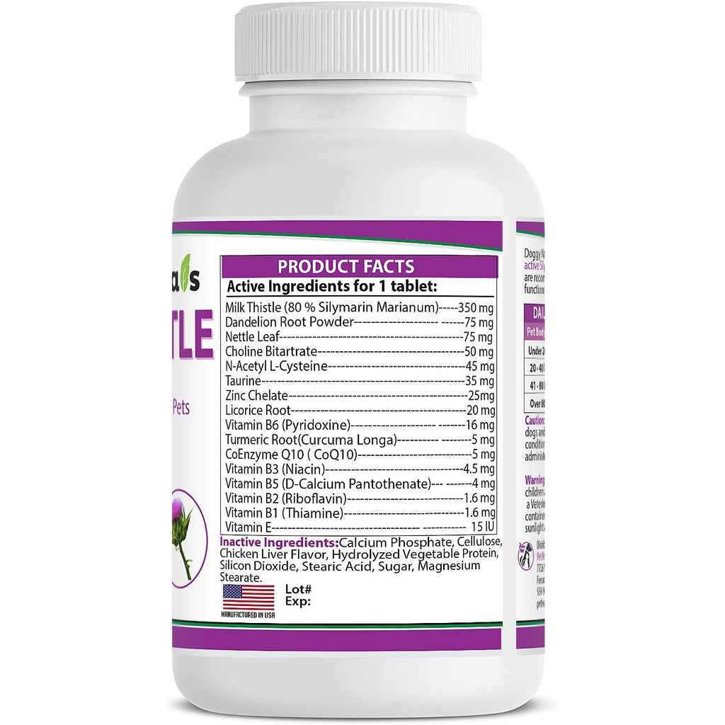 Milk Thistle Liver Health Supplement for Dogs 120 tabs G558368