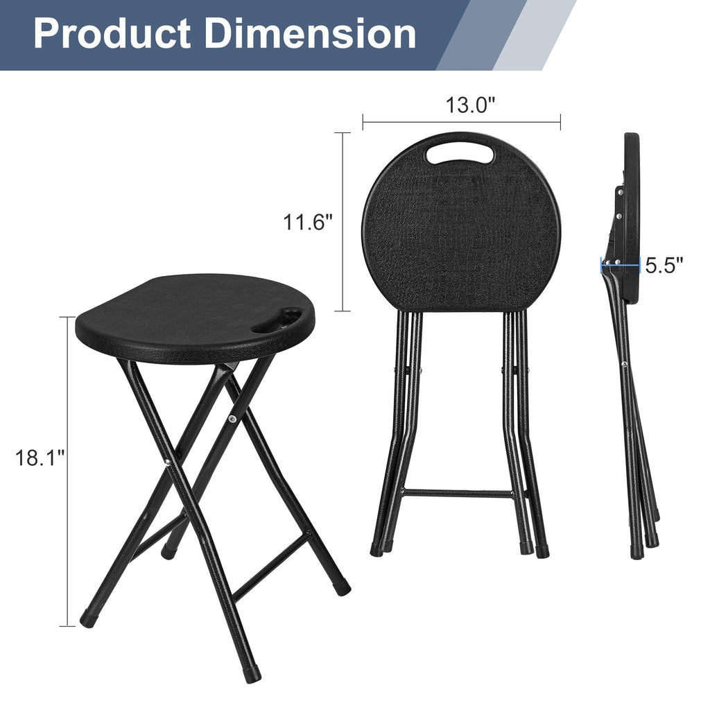 Black Folding Stool with Handle N1616
