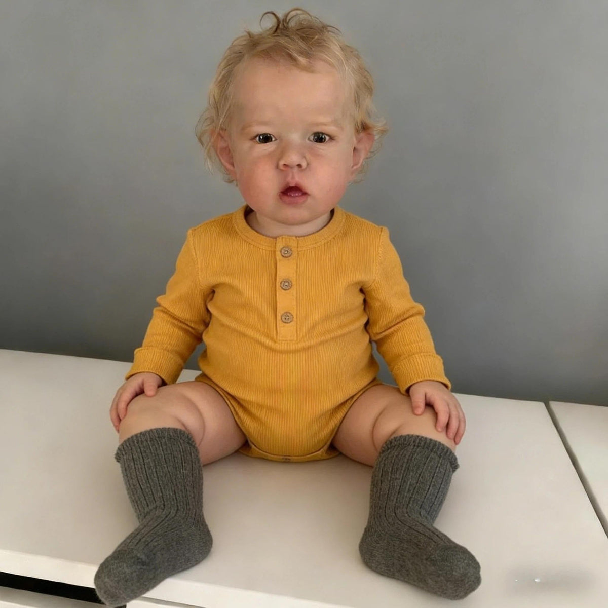 22" Realistic Baby Doll Boy Blonde Hair Y408220