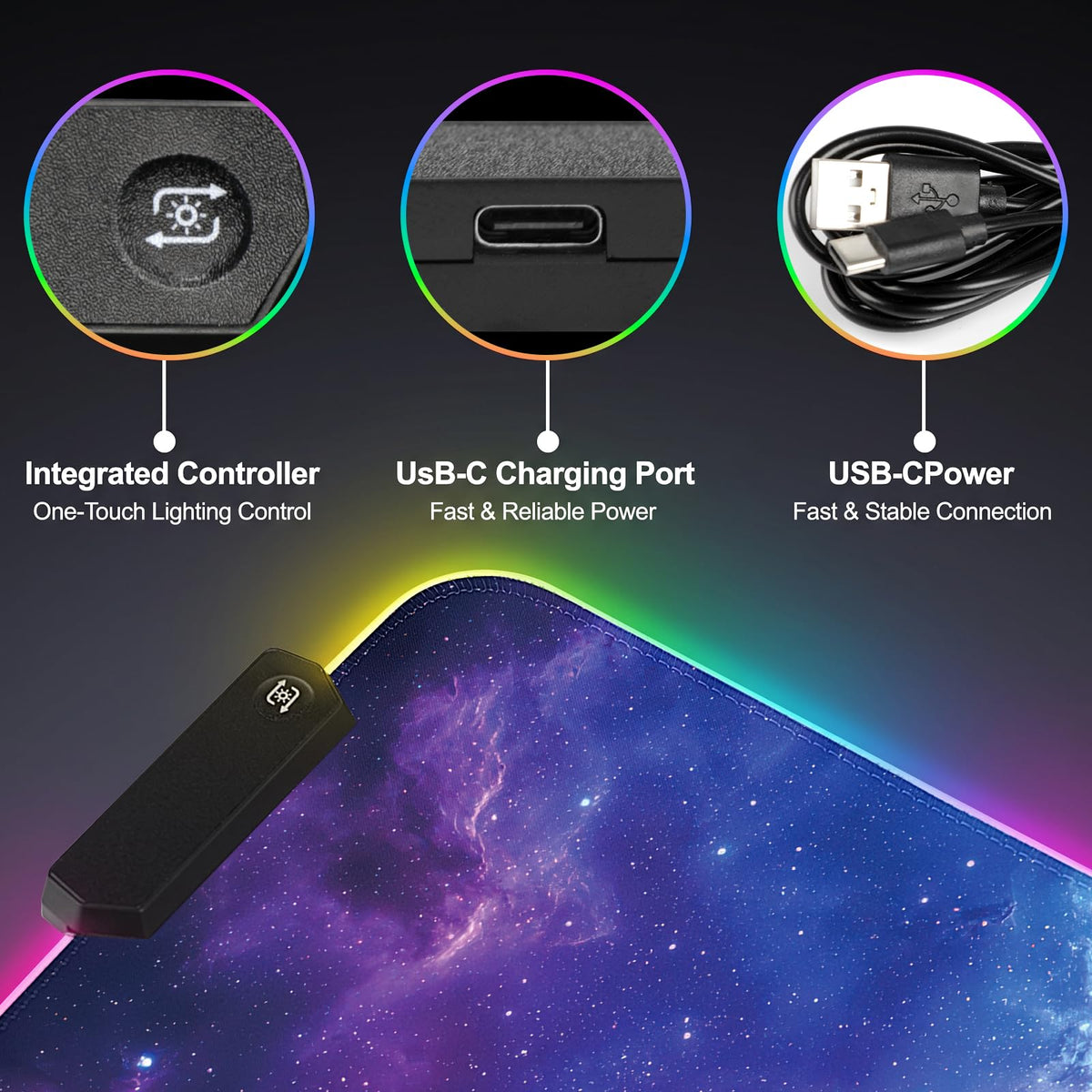 RGB LED Gaming Mouse Pad L299273