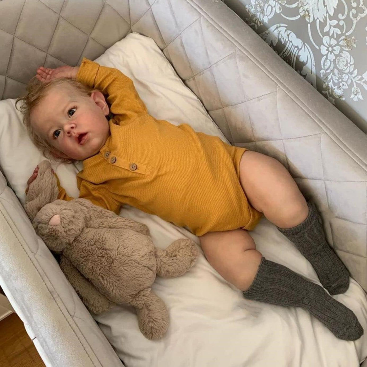 22" Realistic Baby Doll Boy Blonde Hair Y408220