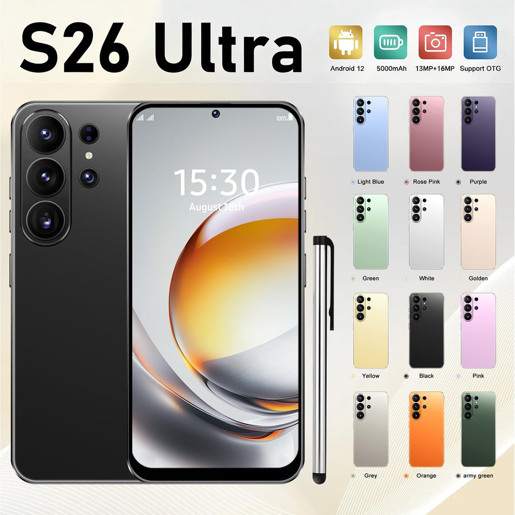 Unlocked 4G Smartphone 6.6" HD Display 4GB RAM 32GB ROM Black J78238