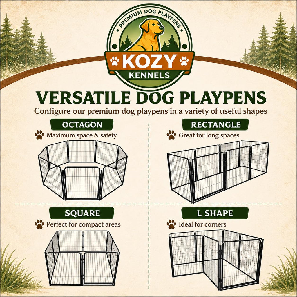 32 inch 16 Panels Heavy Duty Metal Dog Playpen with Gate A44421