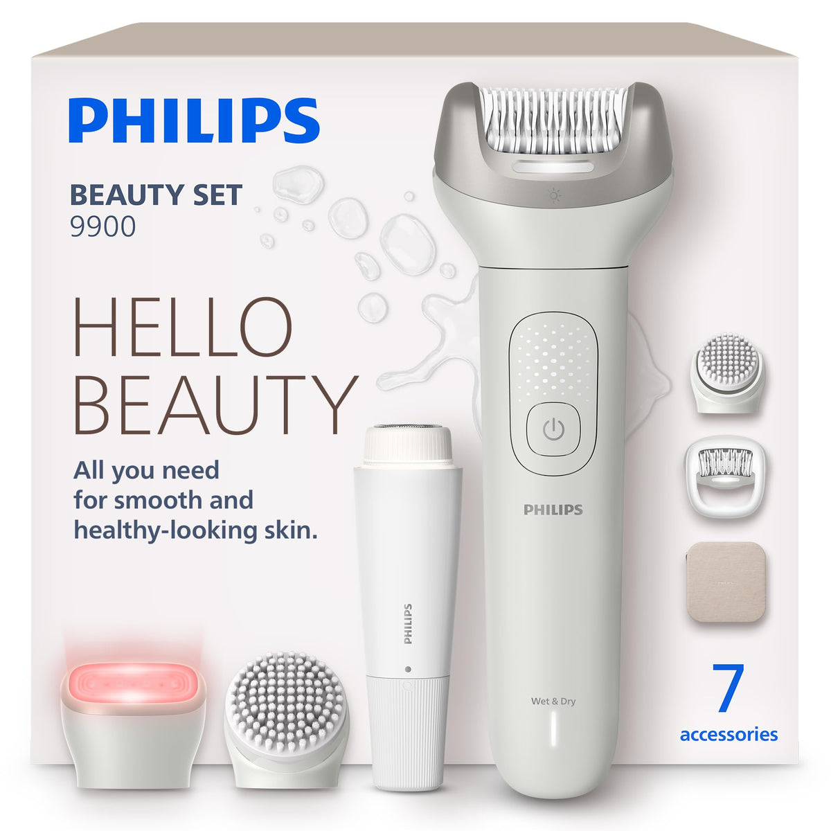 Cordless Wet and Dry Epilator with 7 Accessories L623