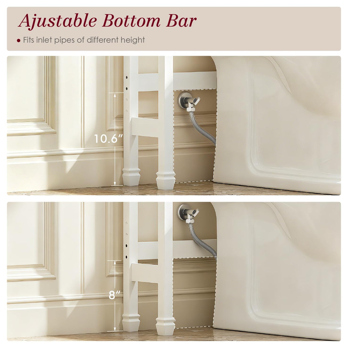 White Over the Toilet Storage Cabinet with Doors N60911