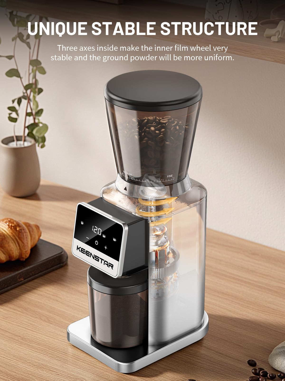 Conical Burr Coffee Grinder with Touch Screen 34 Grind L44944