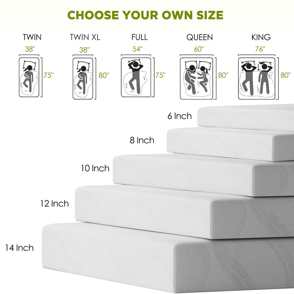6 Inch Twin Memory Foam Mattress Q808