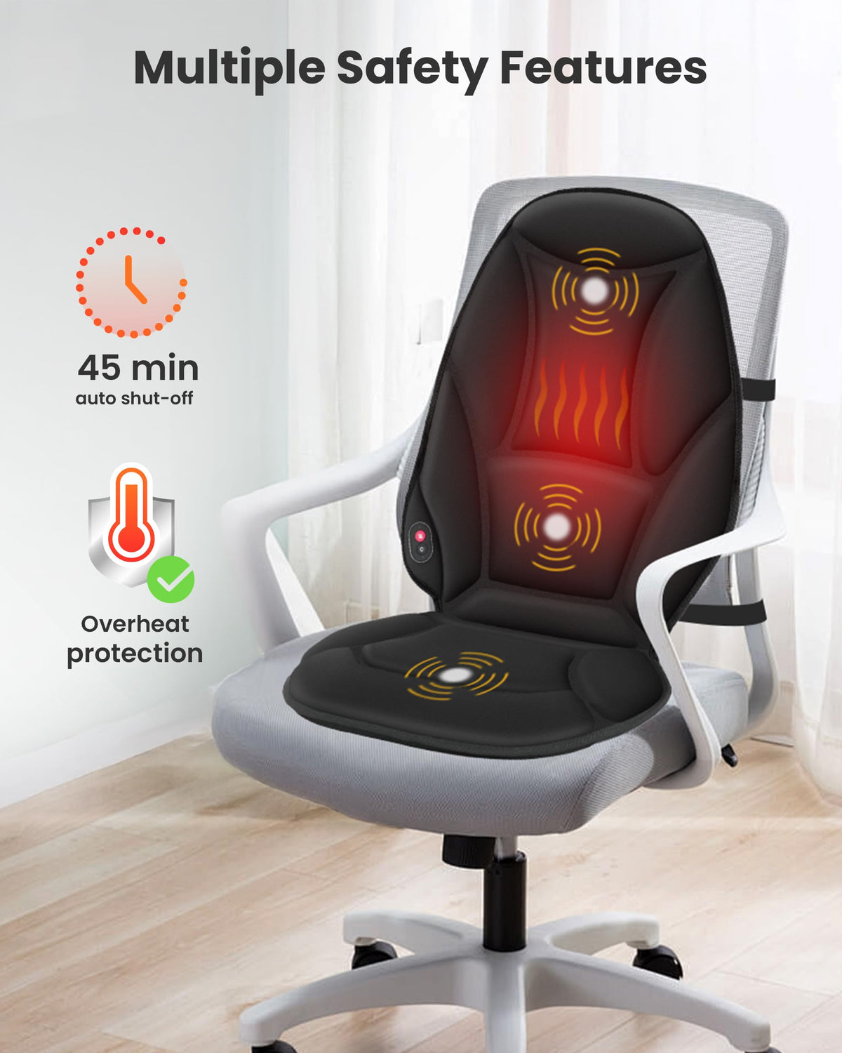 Vibration Back Massager with Heat D751