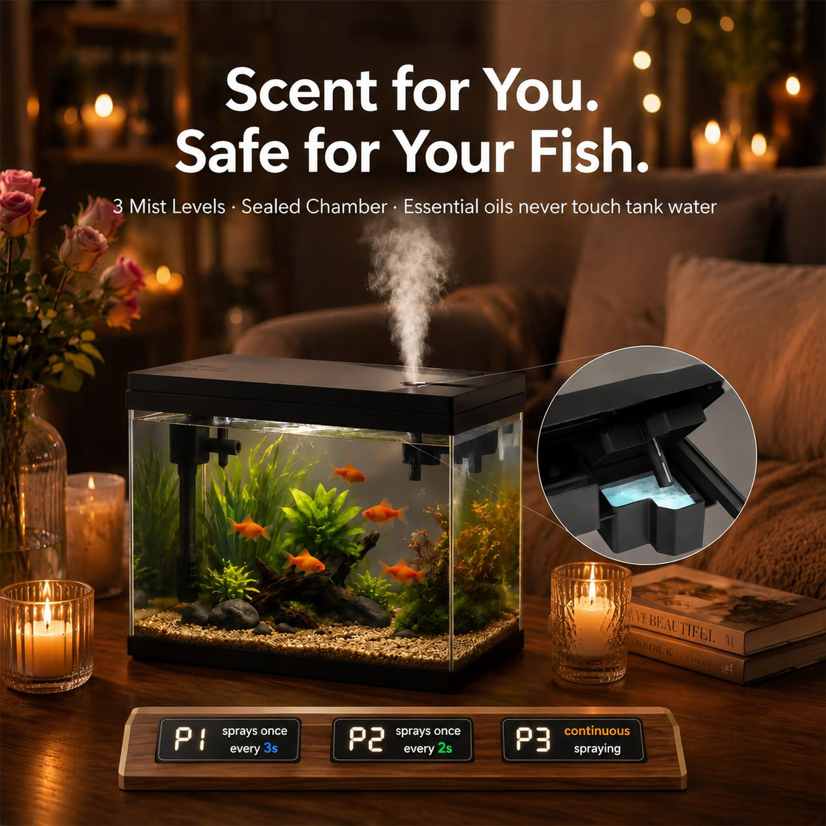 2.4 Gallon Desktop Betta Fish Tank Starter Kit F801936