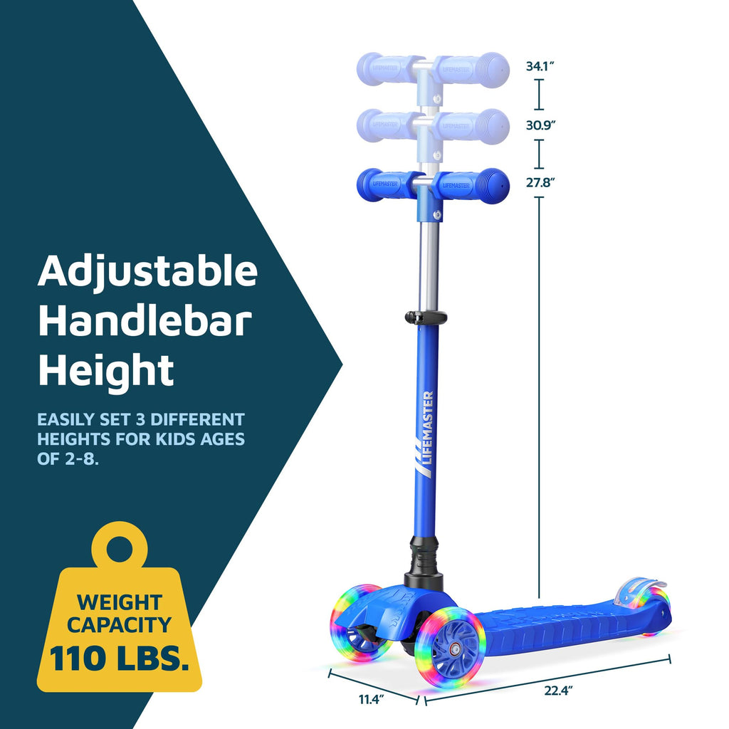 3-Wheel Kids Scooter with Wheel Lights, Adjustable Handlebar R96880