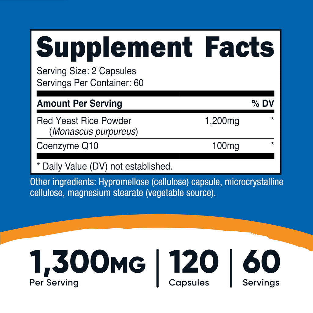 Red Yeast Rice with CoQ10 1300mg 120 Capsules M143