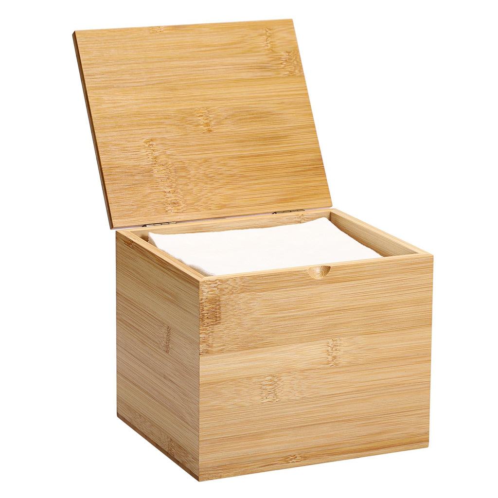 Bamboo Facial Towel Holder with Lid A87539
