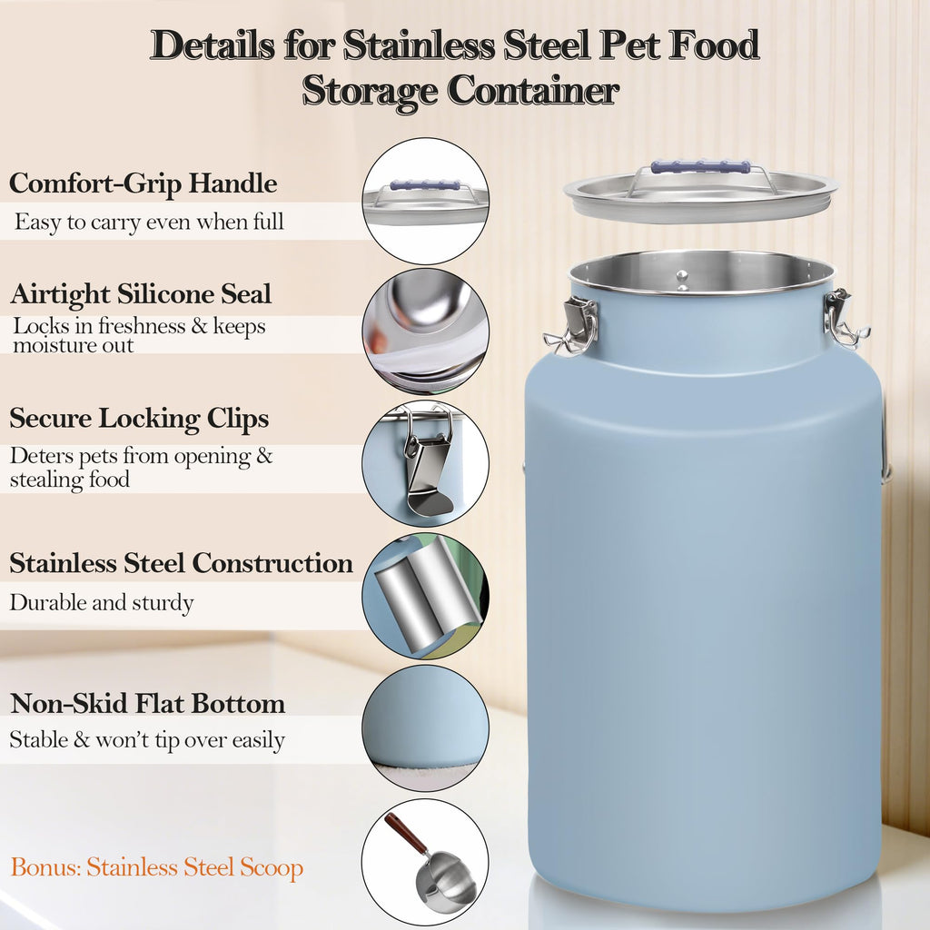 Stainless Steel Dog Food Storage Container with Scoop Z71575