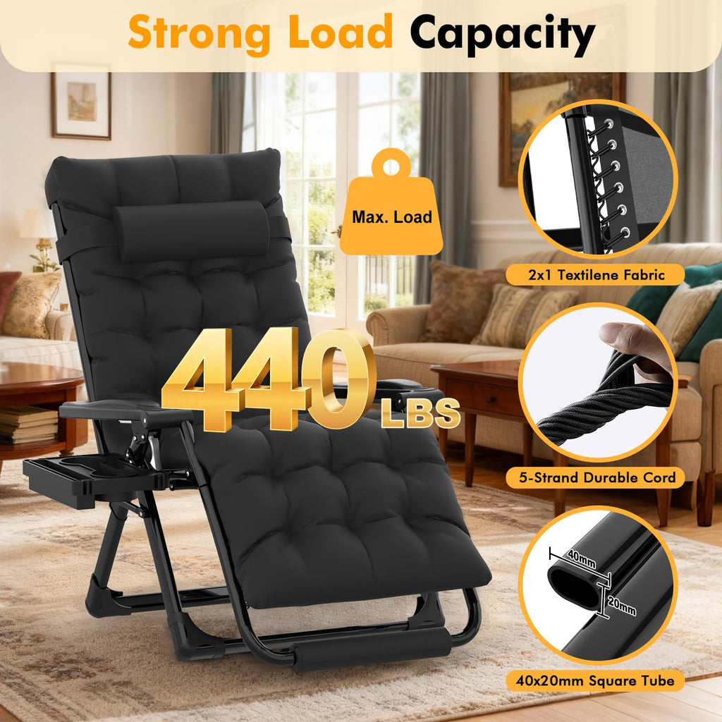 Oversized Zero Gravity Chair XL Black Z390