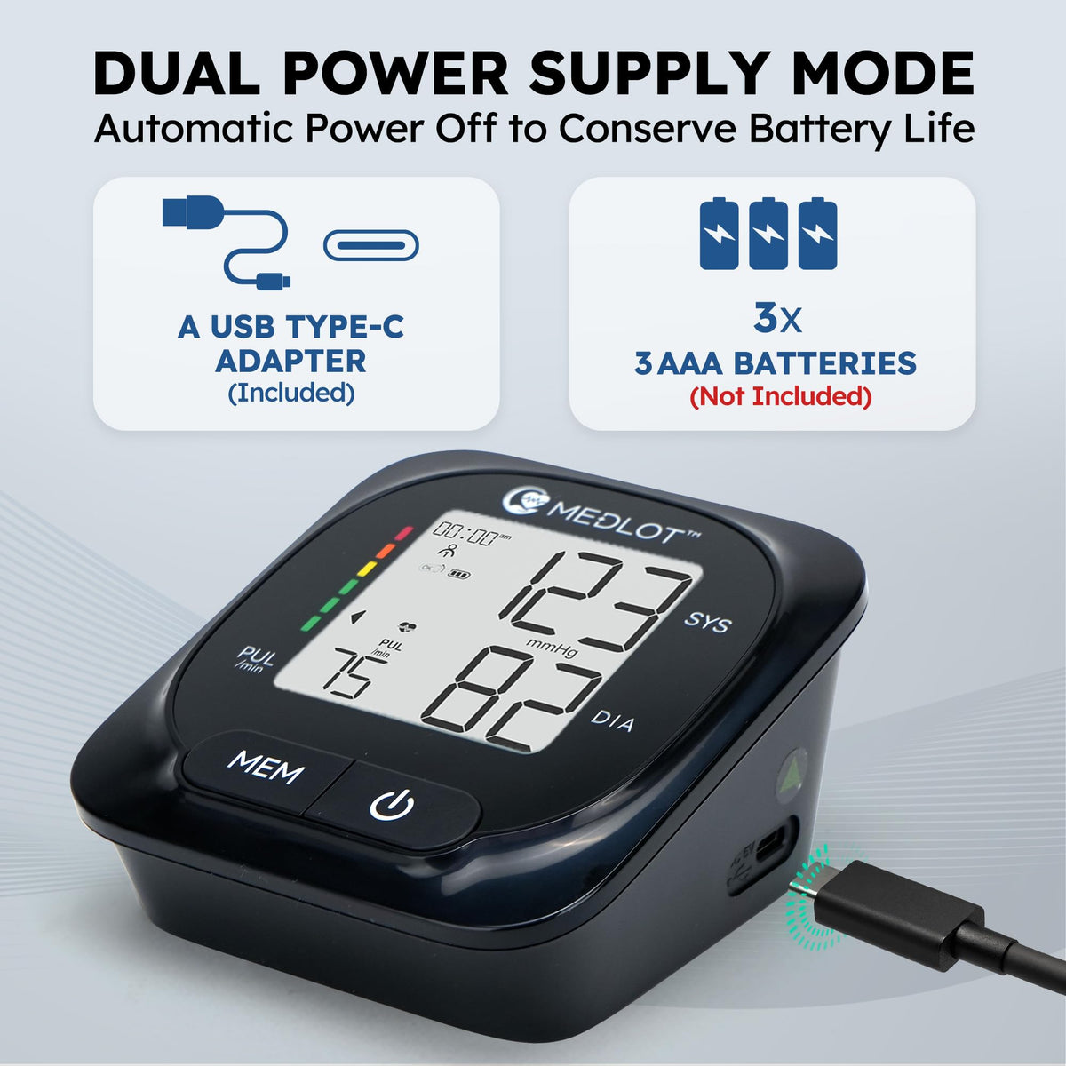 Automatic Upper Arm Blood Pressure Monitor with Adapter and Storage Bag O17605