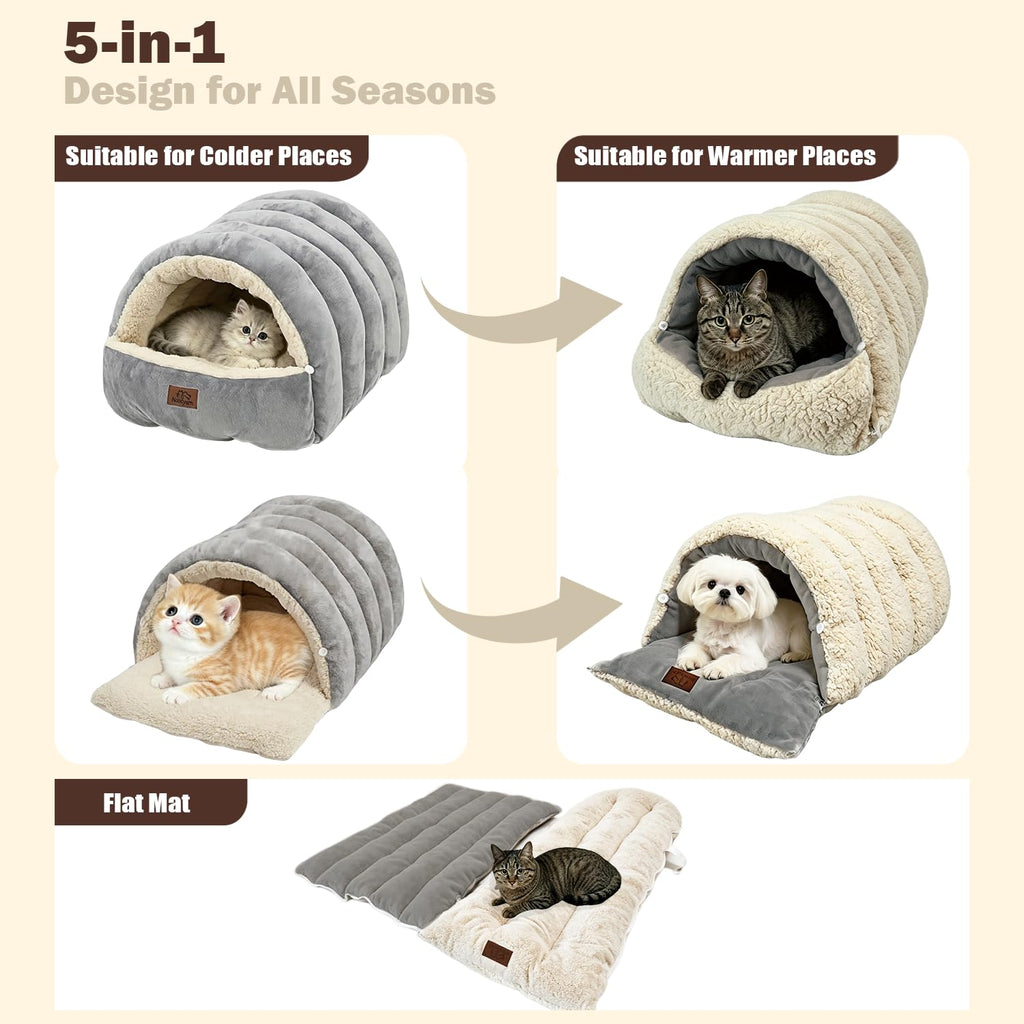 Covered Cat Bed Cave Grey D5426