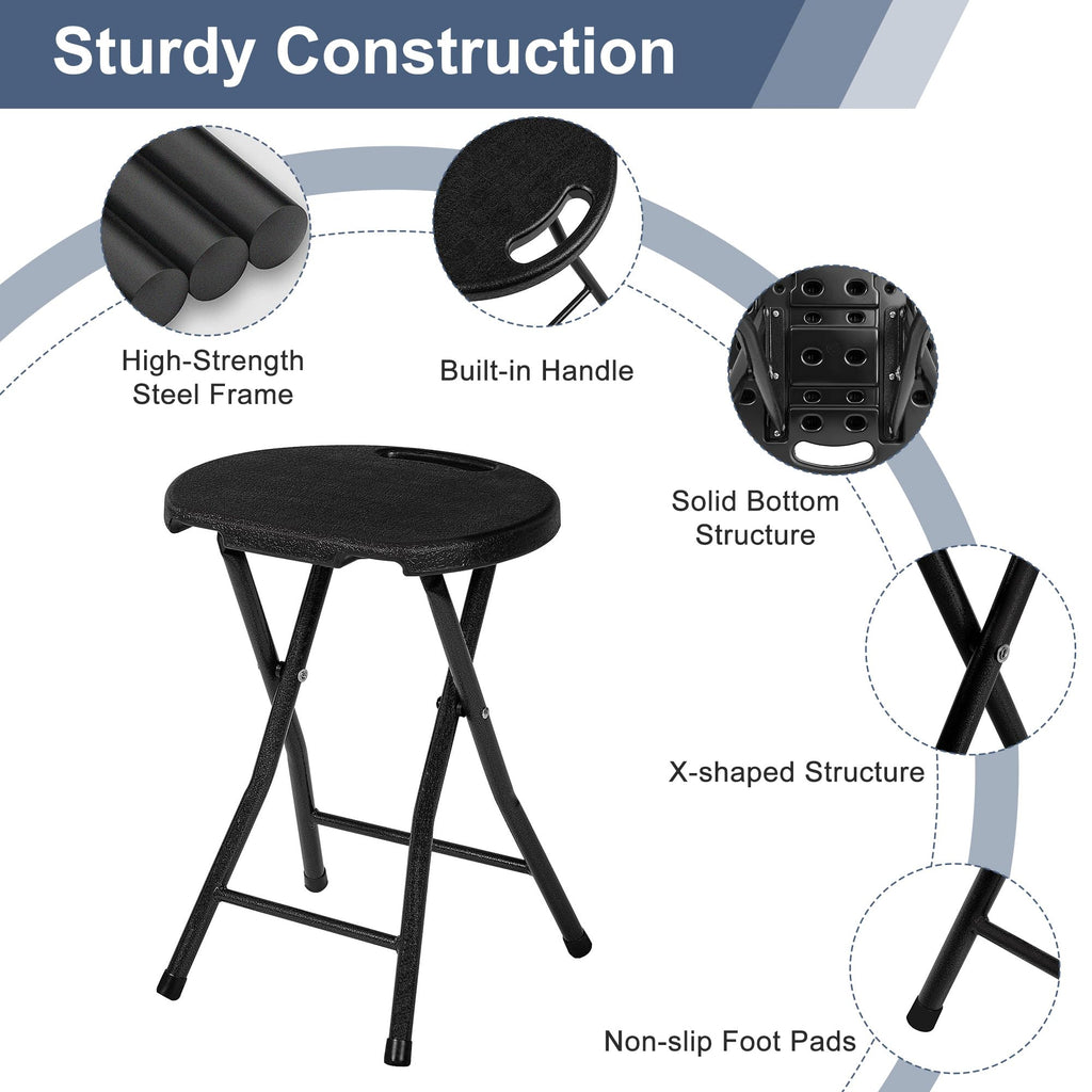 Black Folding Stool with Handle N1616