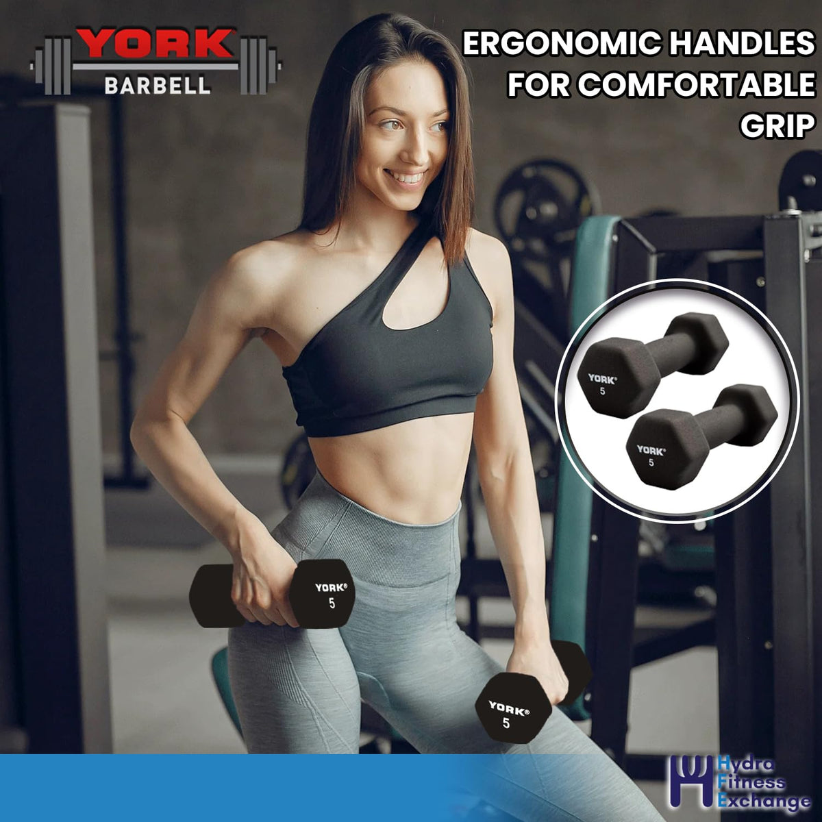 Neoprene Hexagon Dumbbells with Cast Ergo Handle 10lb Pack of 1 J119516