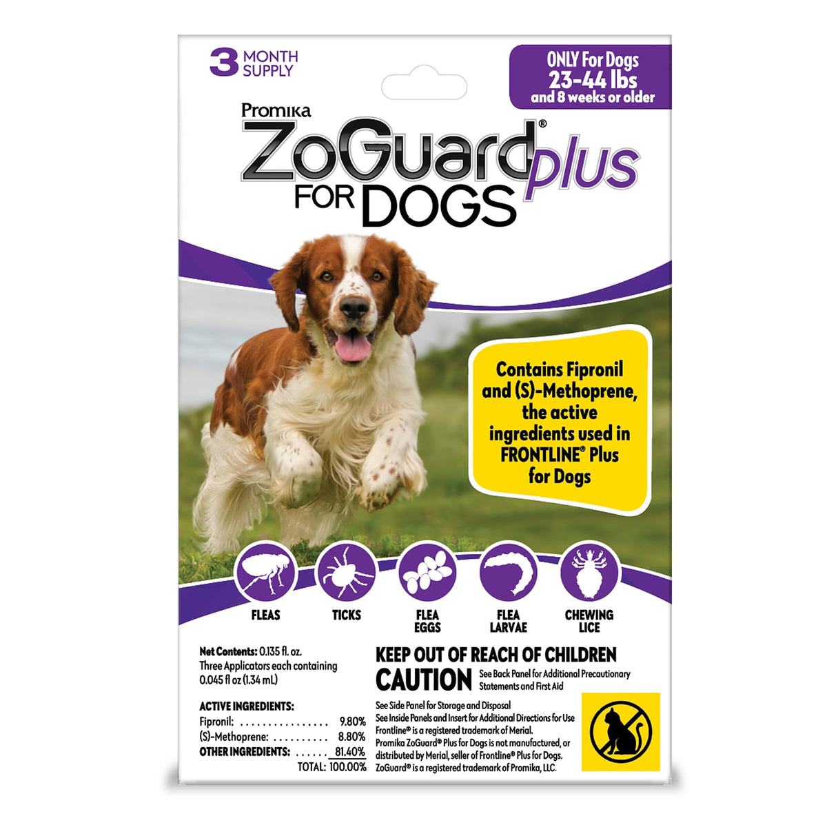 Flea and Tick Prevention for Medium Dogs 23-44lbs (3 Doses) Q4490