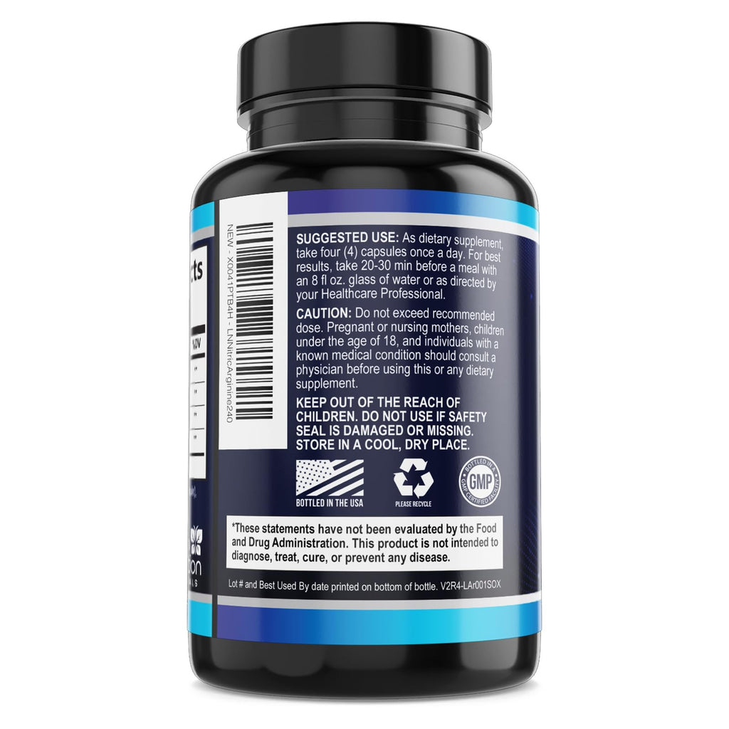 3000mg L-Arginine & L-Citrulline Nitric Oxide Supplement 240 Capsules Y342